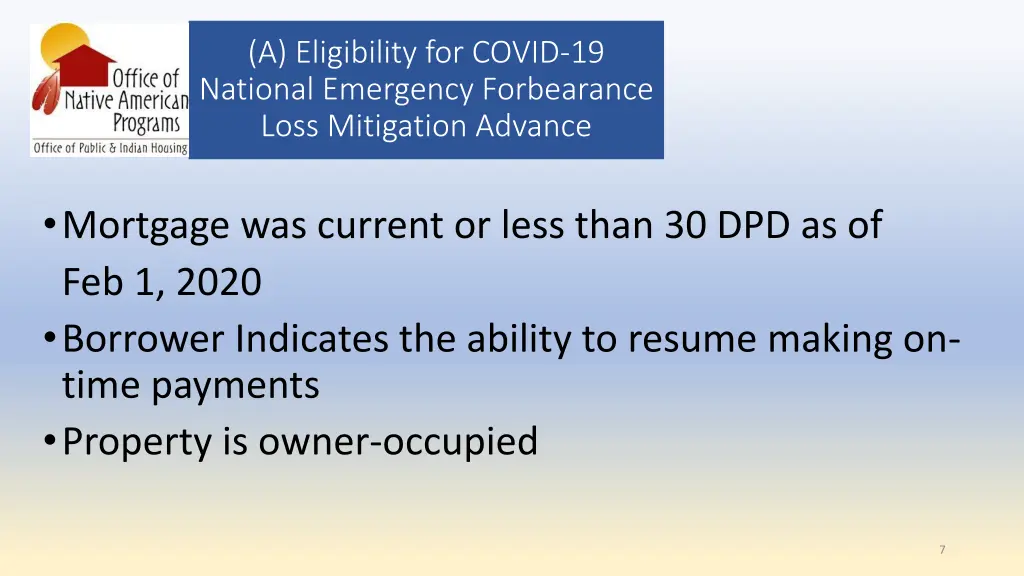 a eligibility for covid 19 national emergency