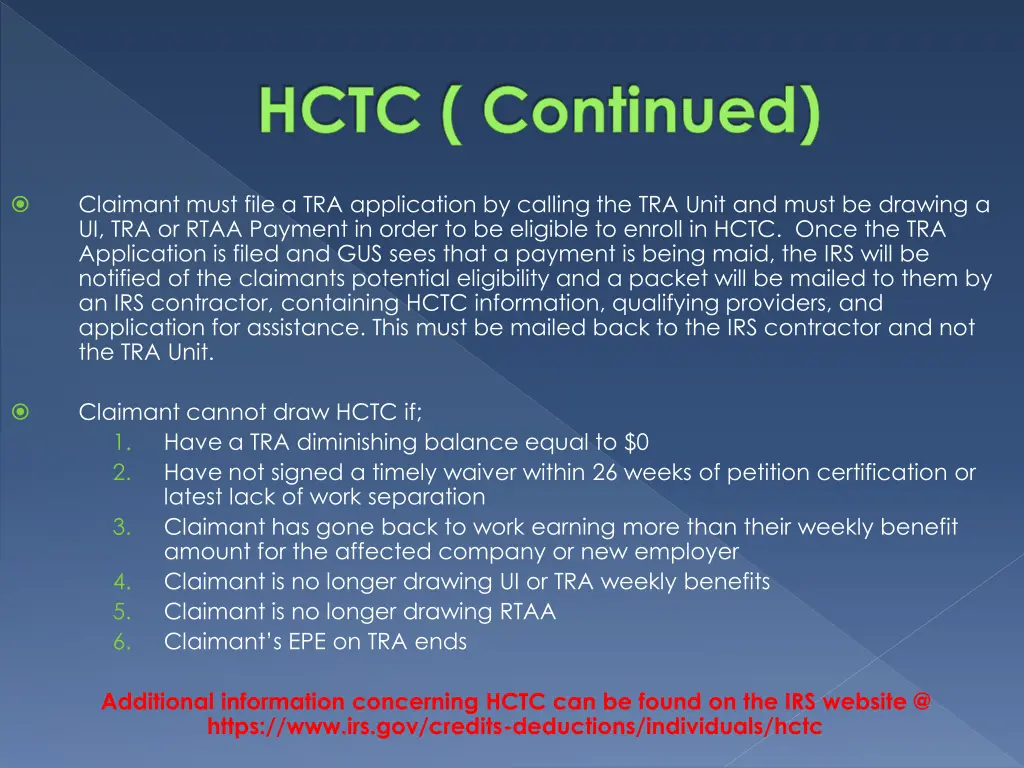 hctc continued