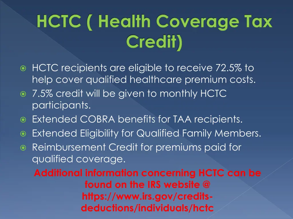 hctc health coverage tax credit