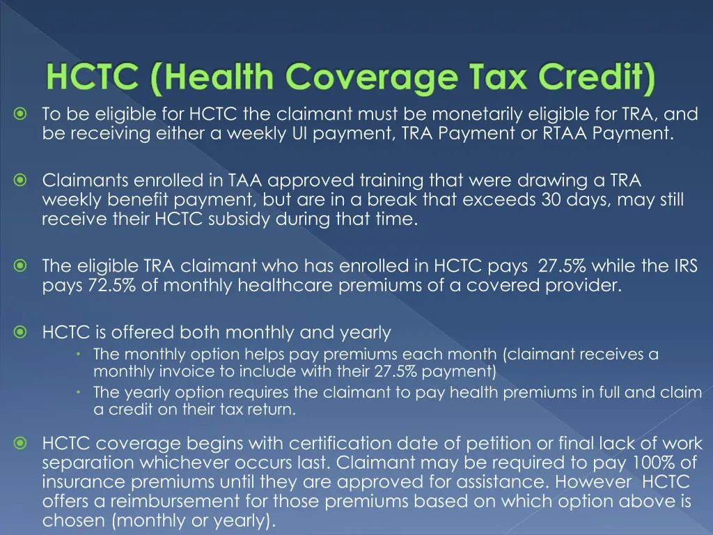 hctc health coverage tax credit to be eligible