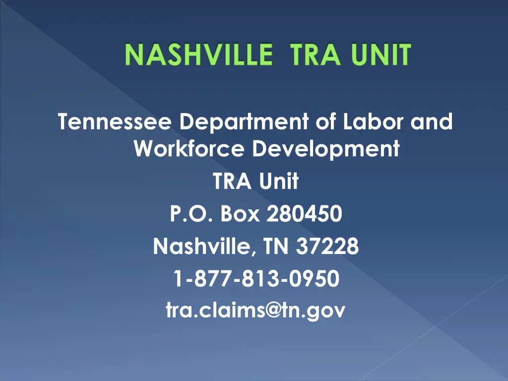 nashville tra unit