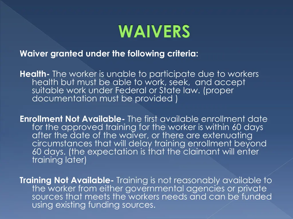 waivers 1