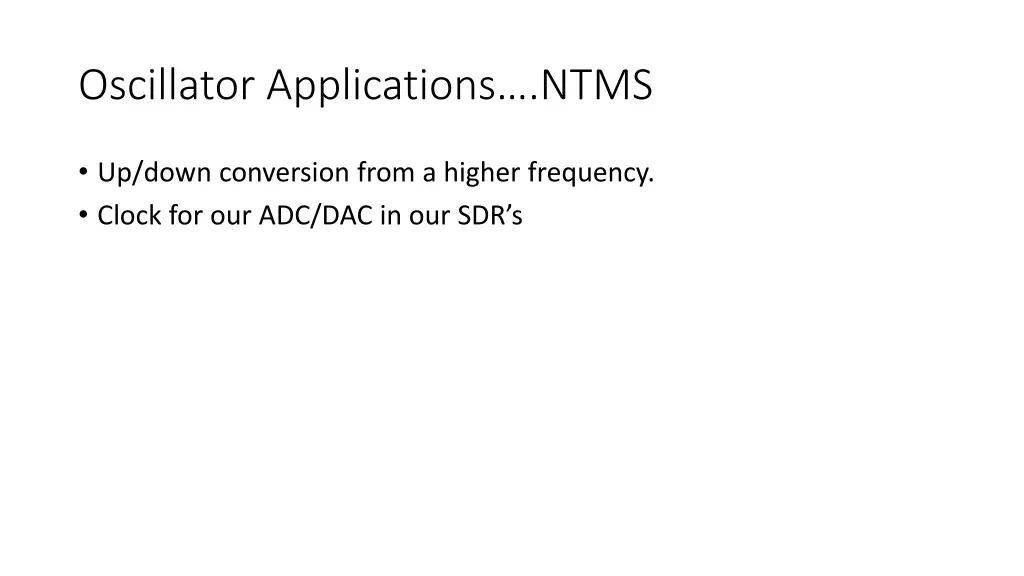 oscillator applications ntms