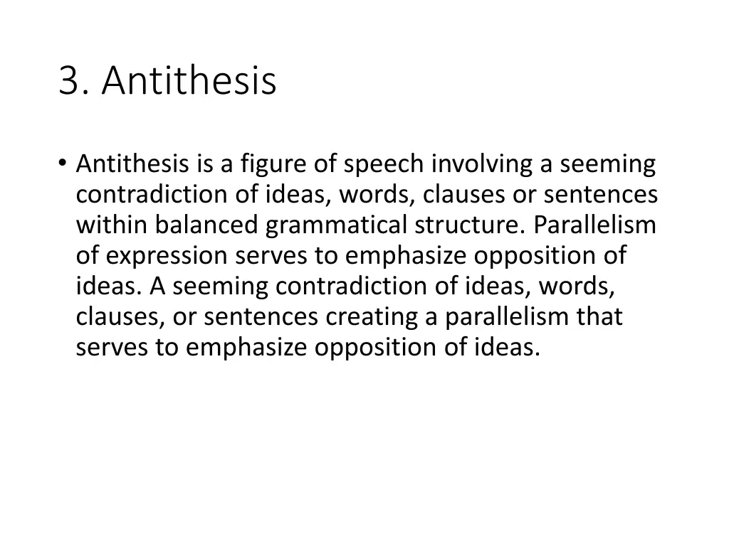 3 antithesis