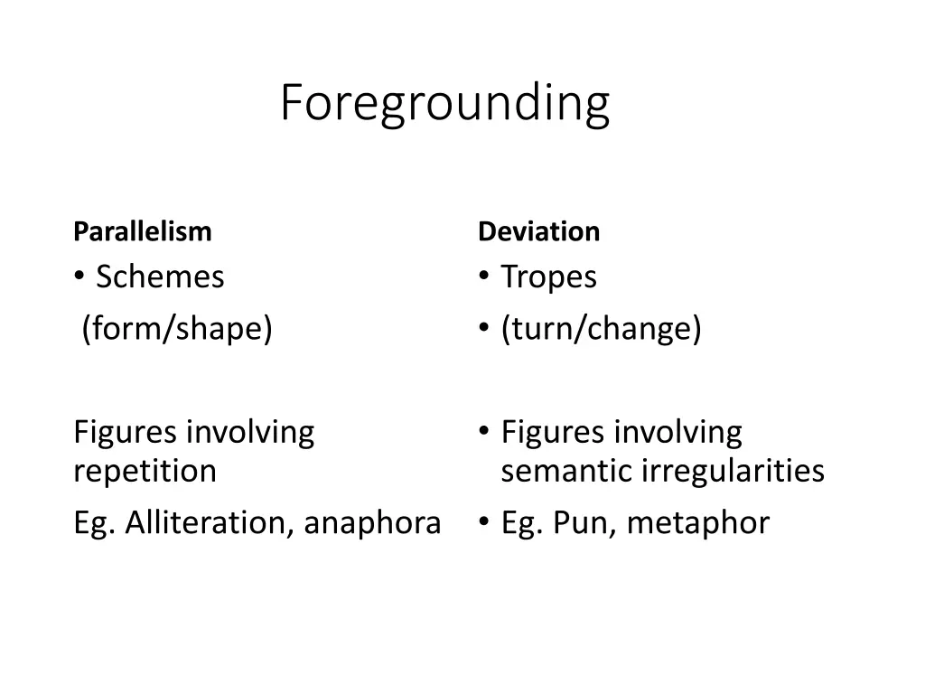 foregrounding