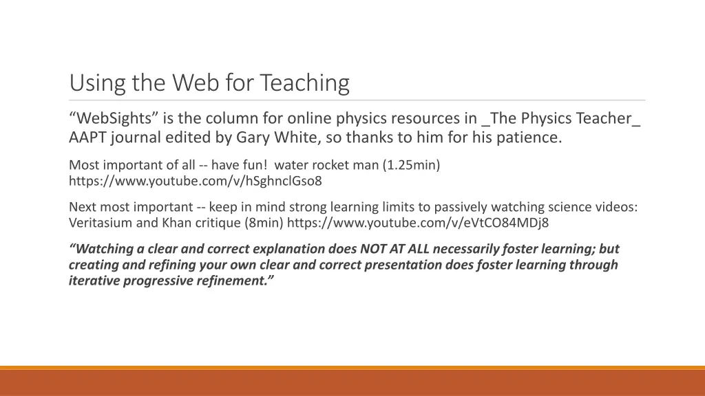 using the web for teaching