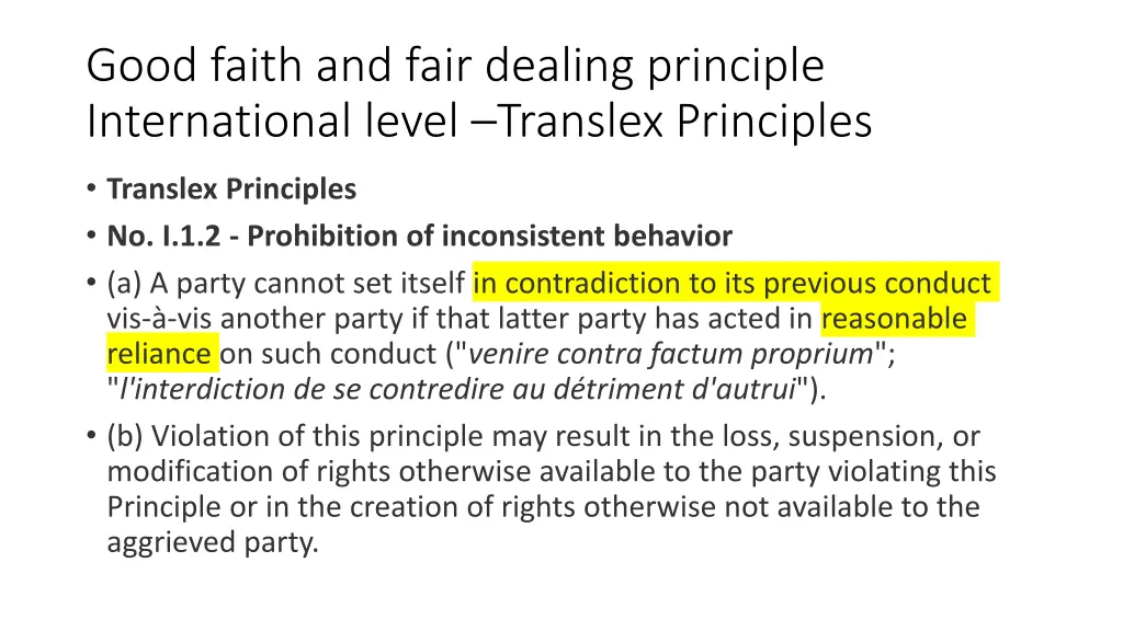 good faith and fair dealing principle 1