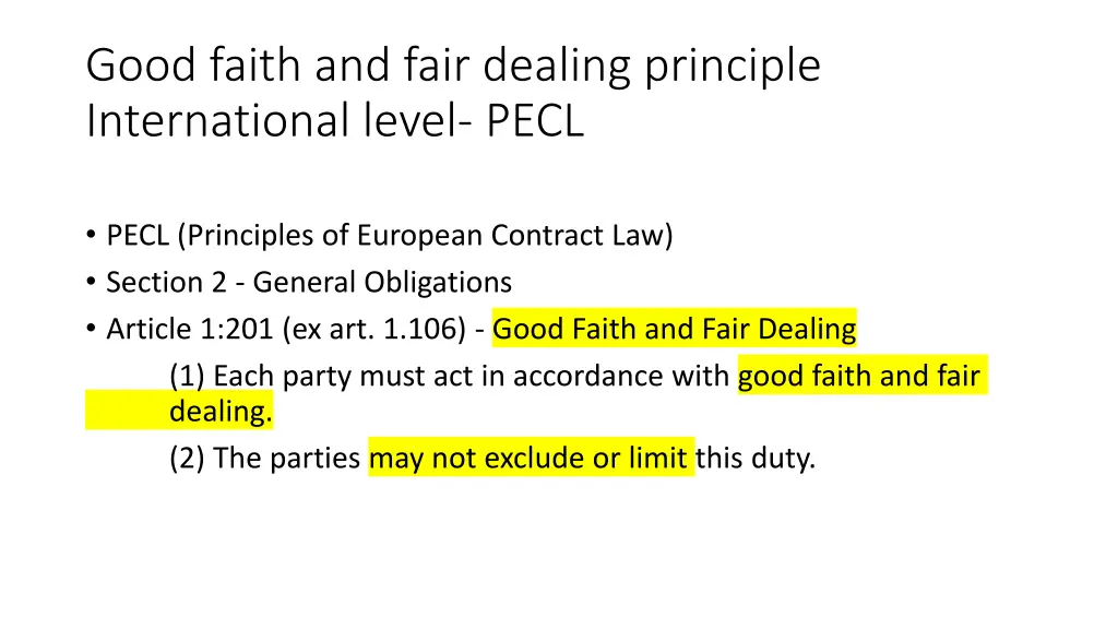 good faith and fair dealing principle 3