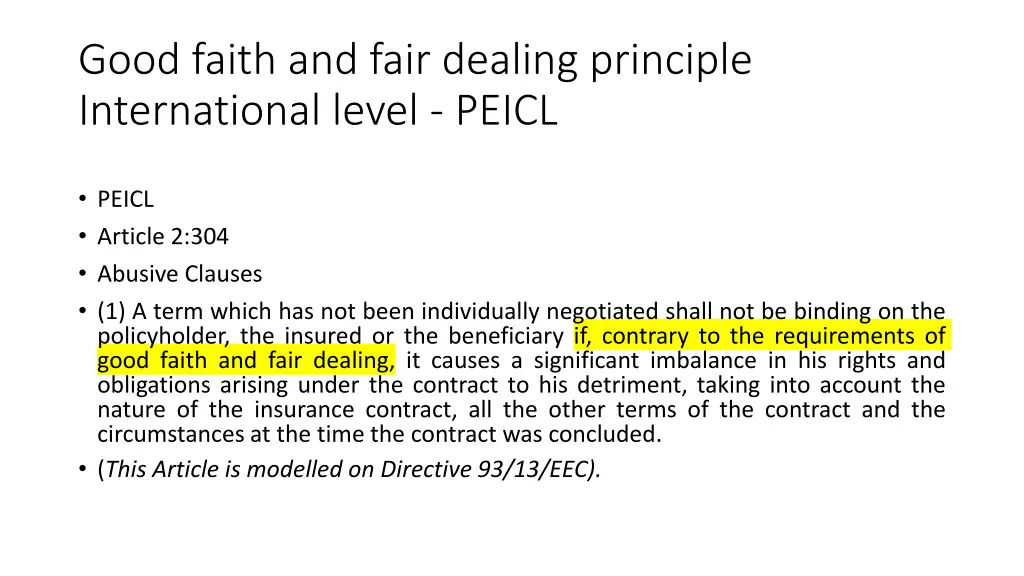 good faith and fair dealing principle 5