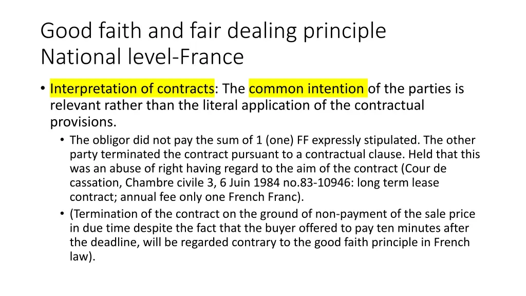 good faith and fair dealing principle national 11