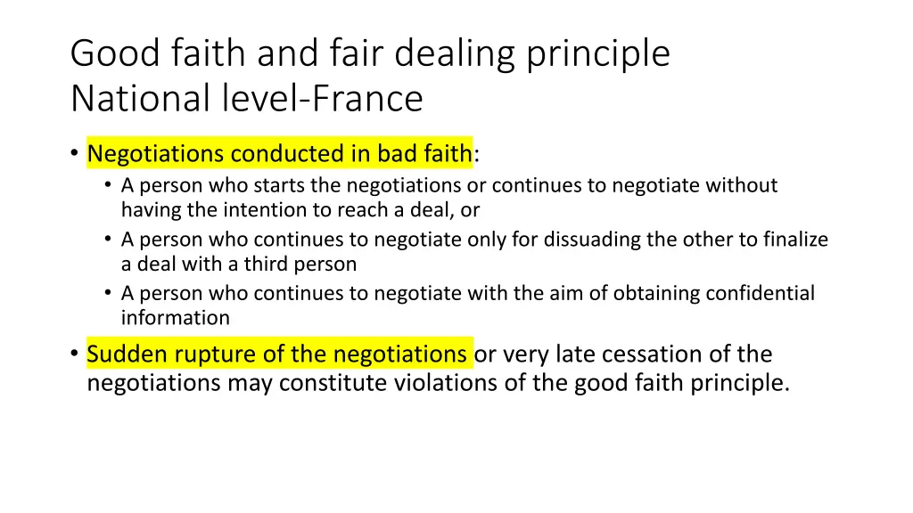 good faith and fair dealing principle national 12