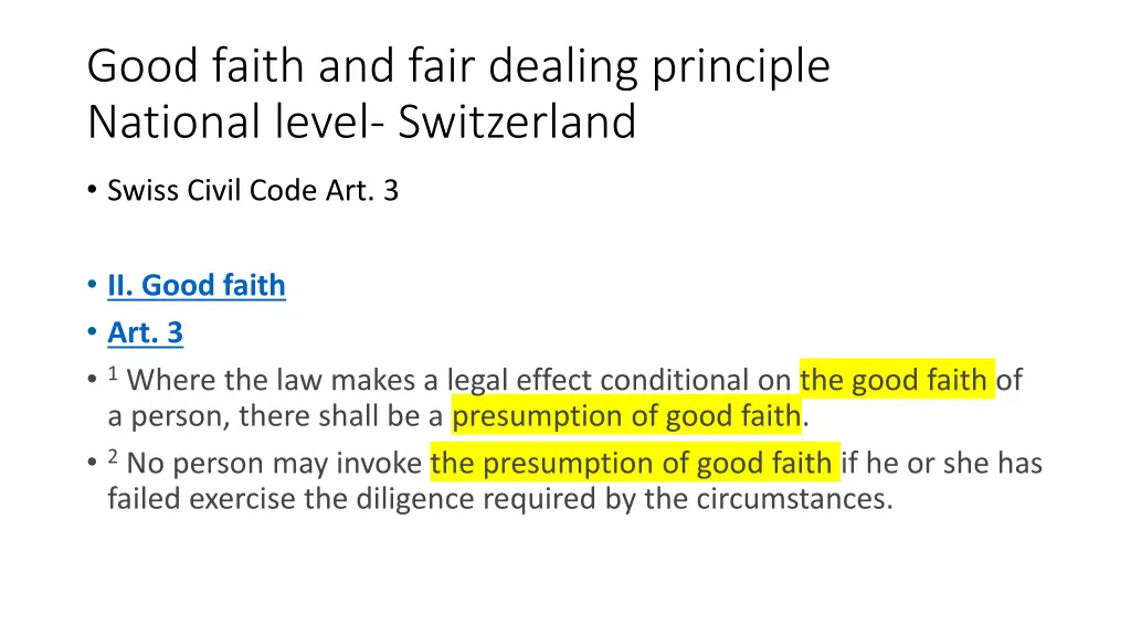 good faith and fair dealing principle national 2