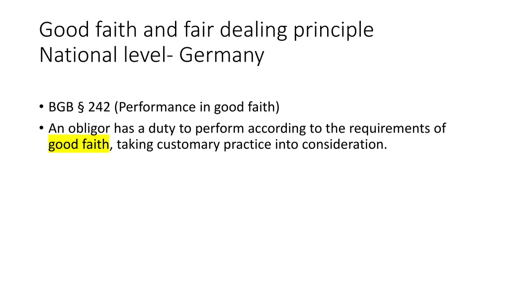 good faith and fair dealing principle national 3