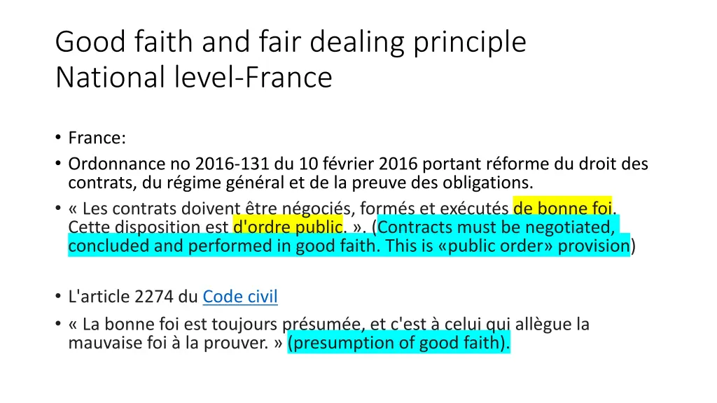 good faith and fair dealing principle national 4