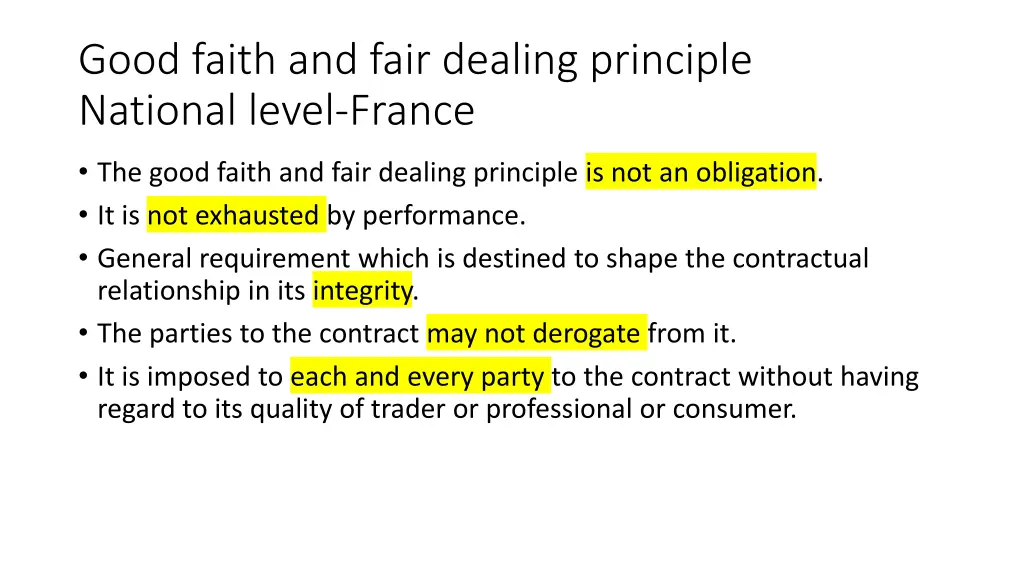 good faith and fair dealing principle national 8