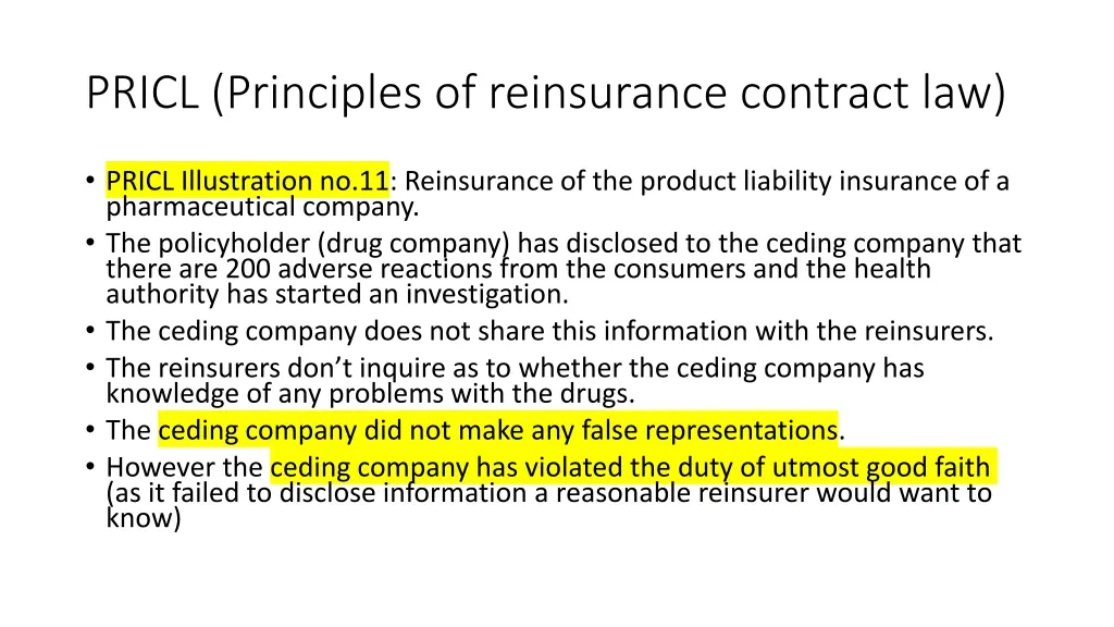 pricl principles of reinsurance contract law 4