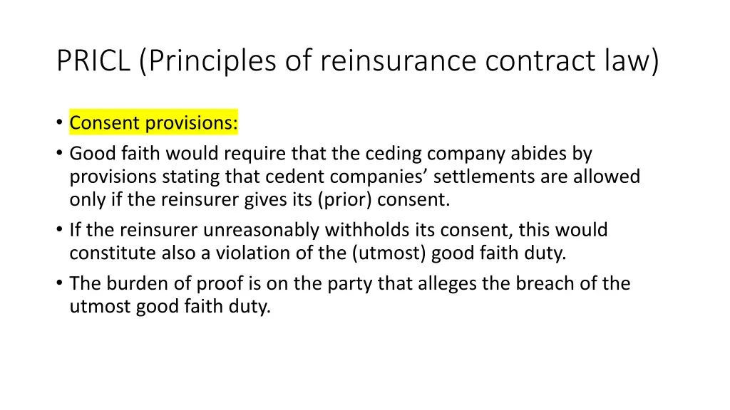 pricl principles of reinsurance contract law 8