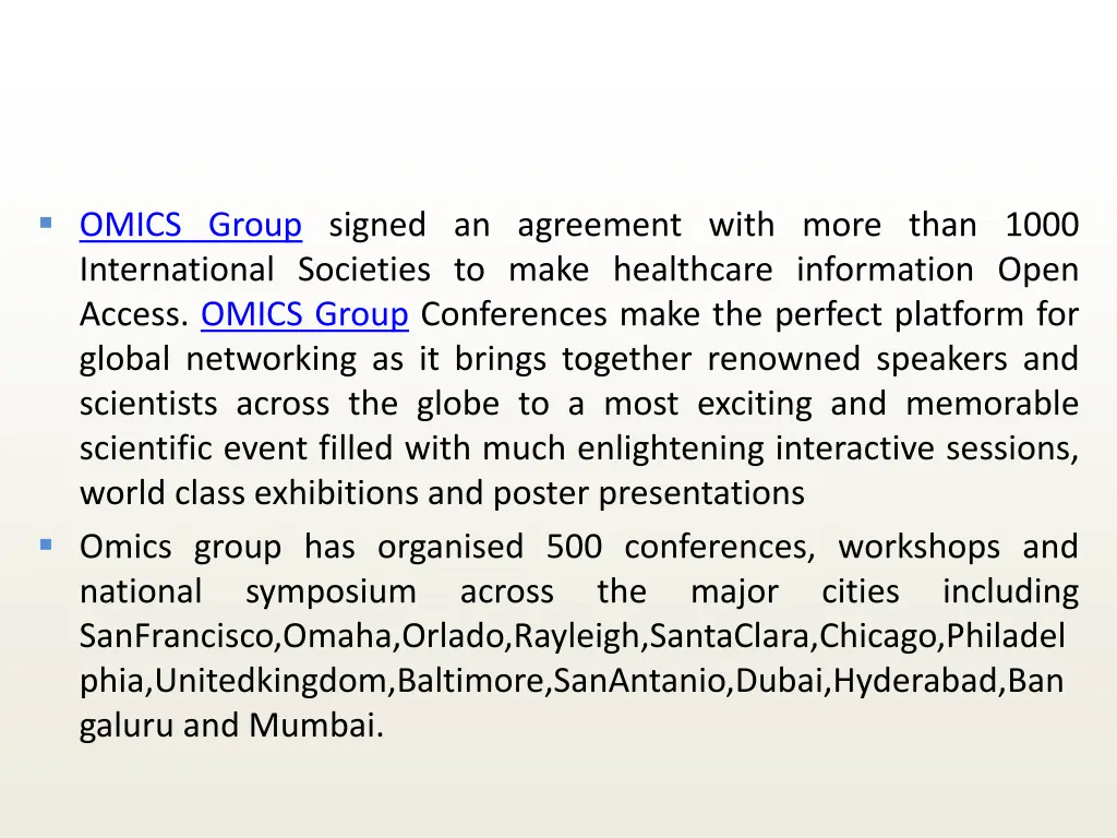 about omics group conferences