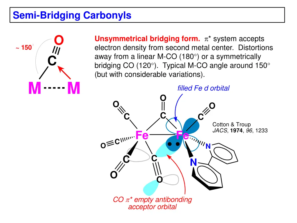 semi bridging carbonyls