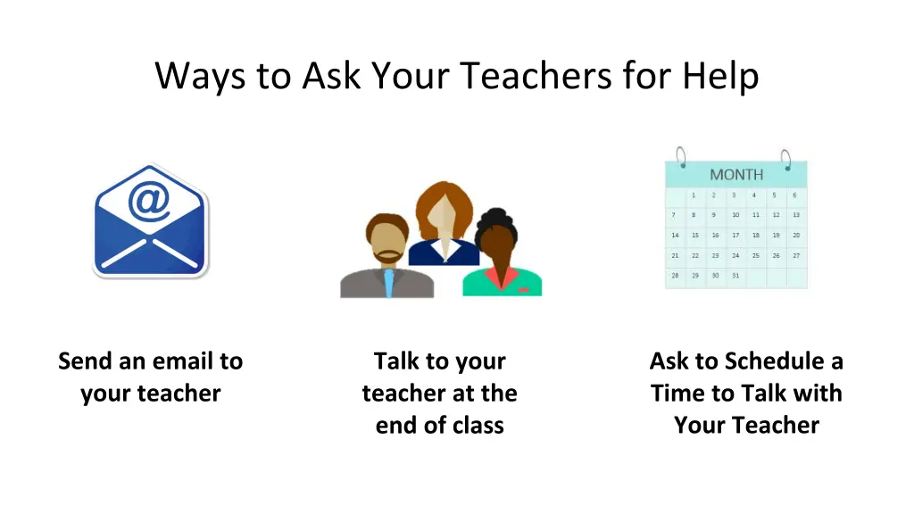 ways to ask your teachers for help