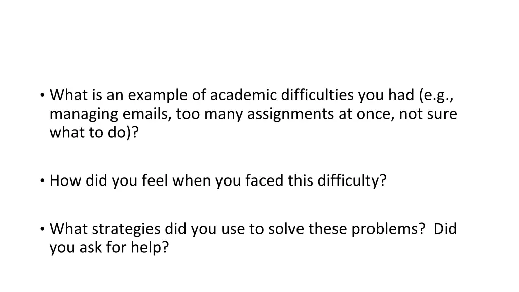 what is an example of academic difficulties