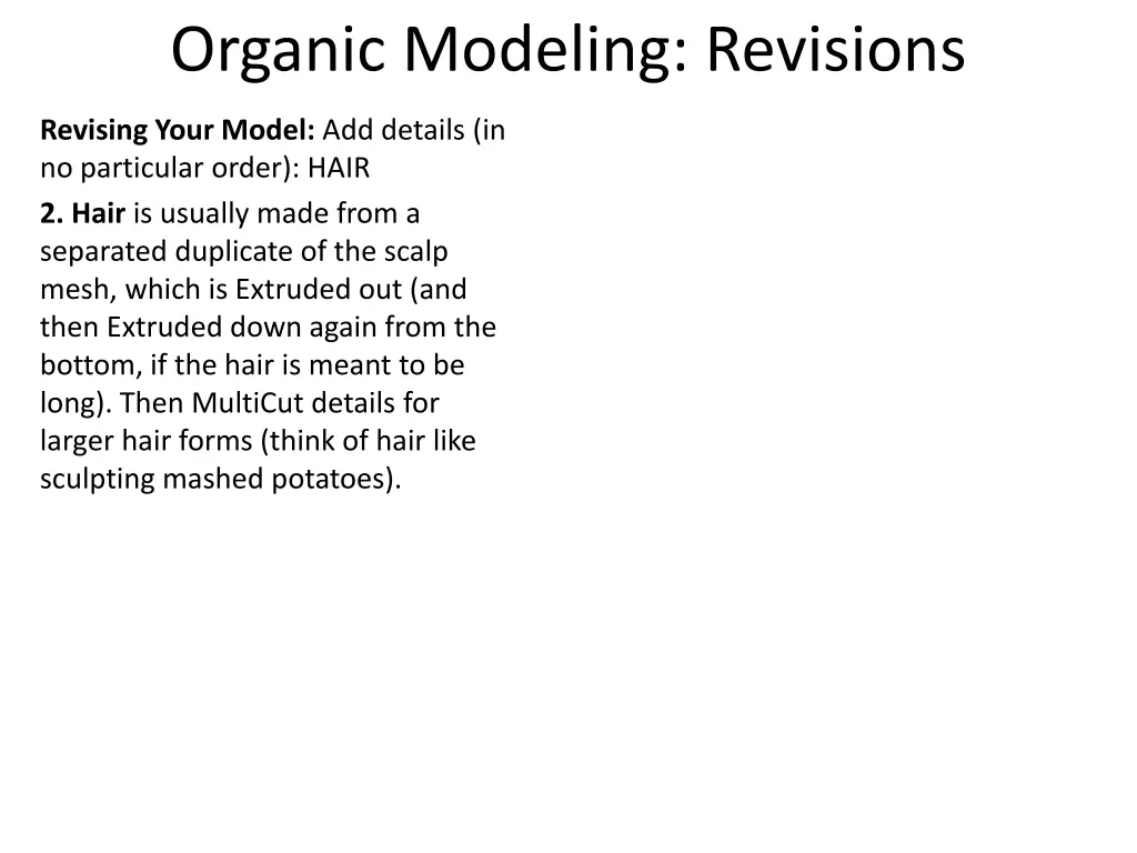 organic modeling revisions 1