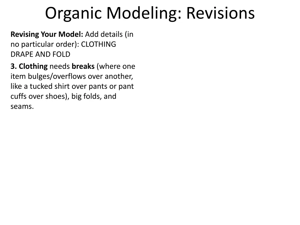 organic modeling revisions 2