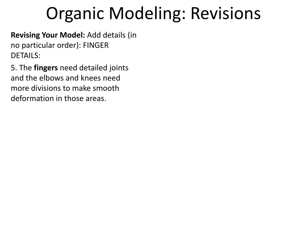organic modeling revisions 4