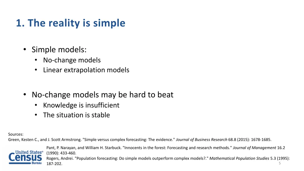 1 the reality is simple