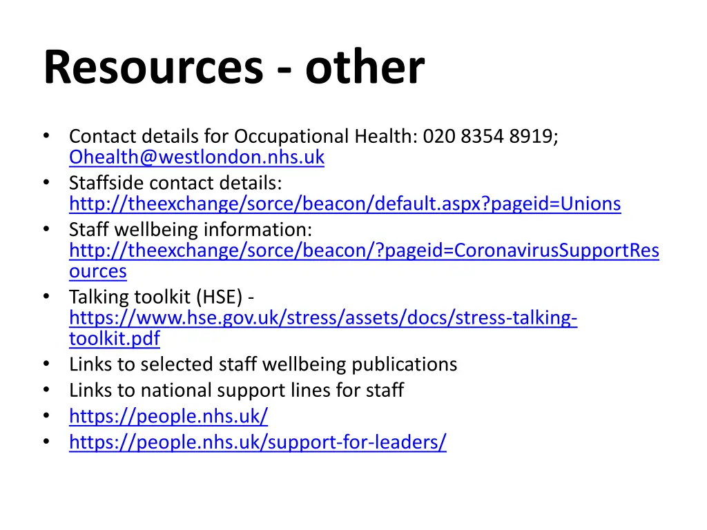resources other