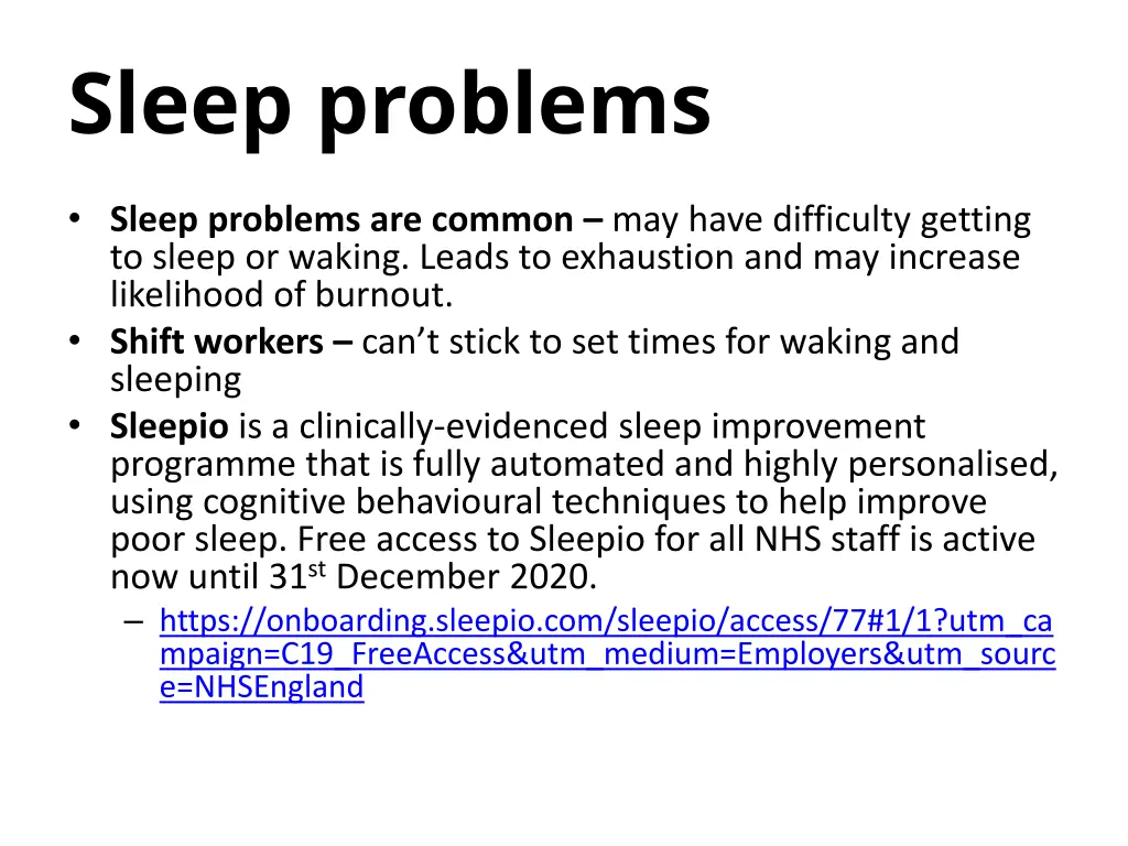 sleep problems