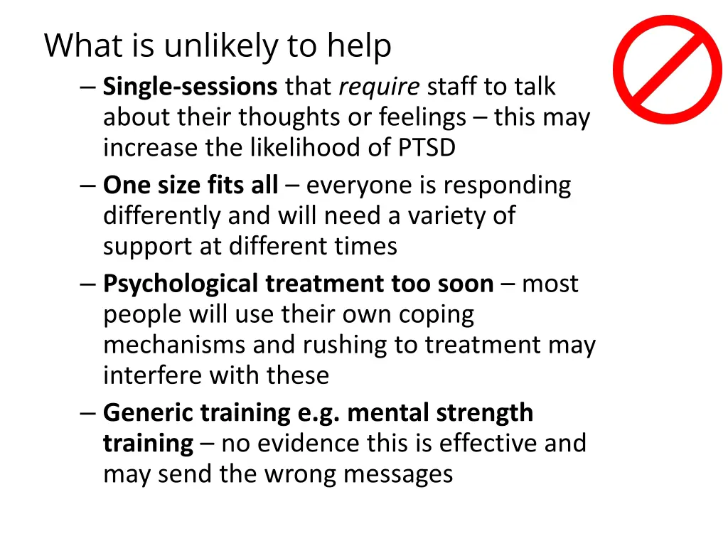 what is unlikely to help single sessions that