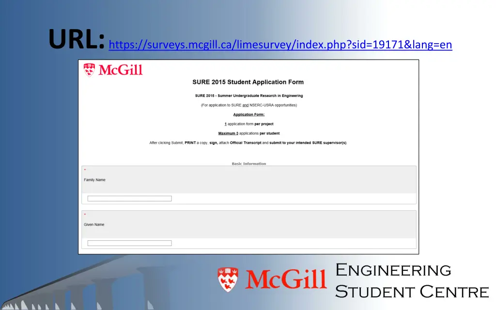 url https surveys mcgill ca limesurvey index
