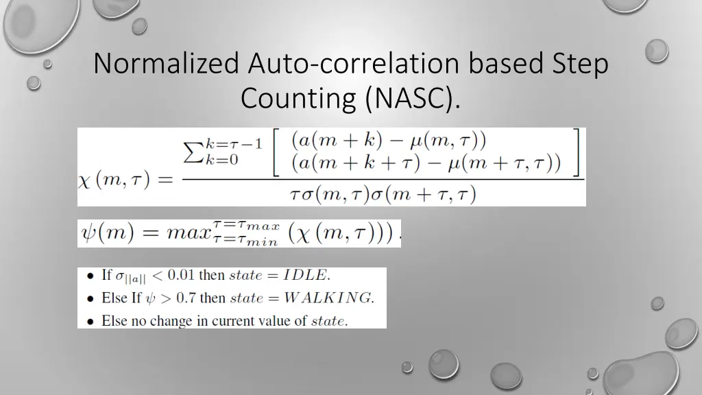 normalized auto correlation based step counting