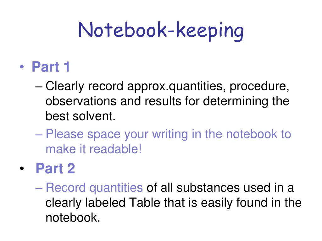 notebook keeping