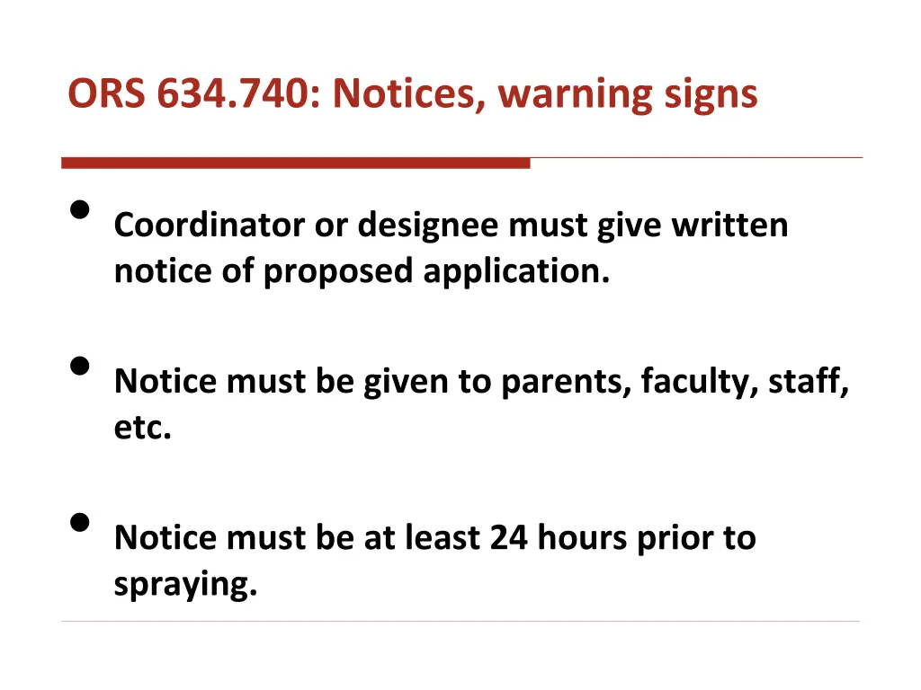 ors 634 740 notices warning signs