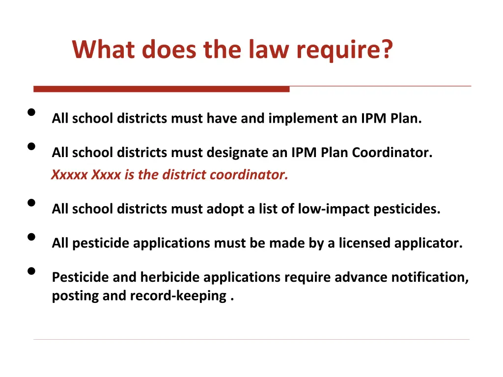 what does the law require