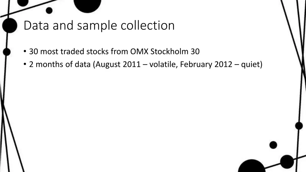 data and sample collection