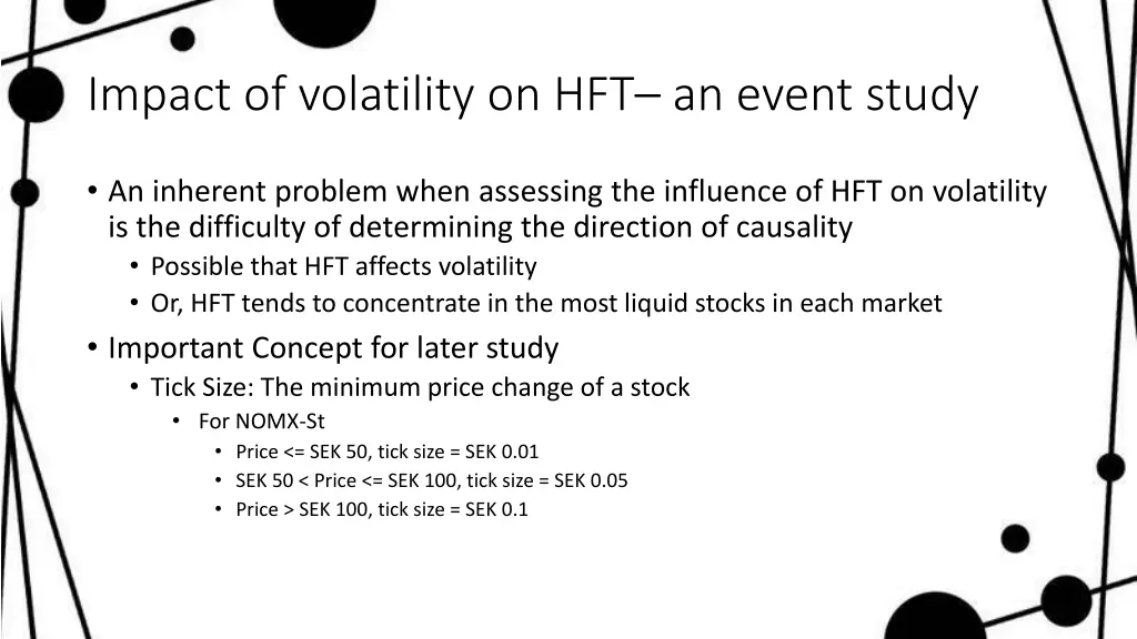 impact of volatility on hft an event study