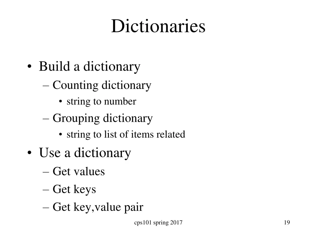 dictionaries