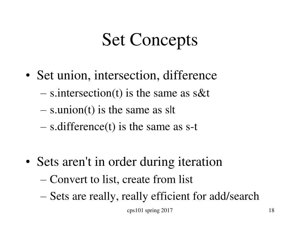 set concepts