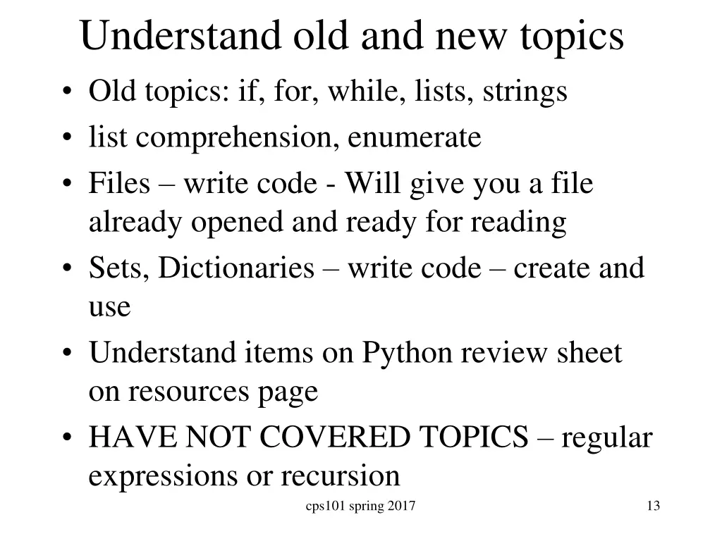 understand old and new topics old topics