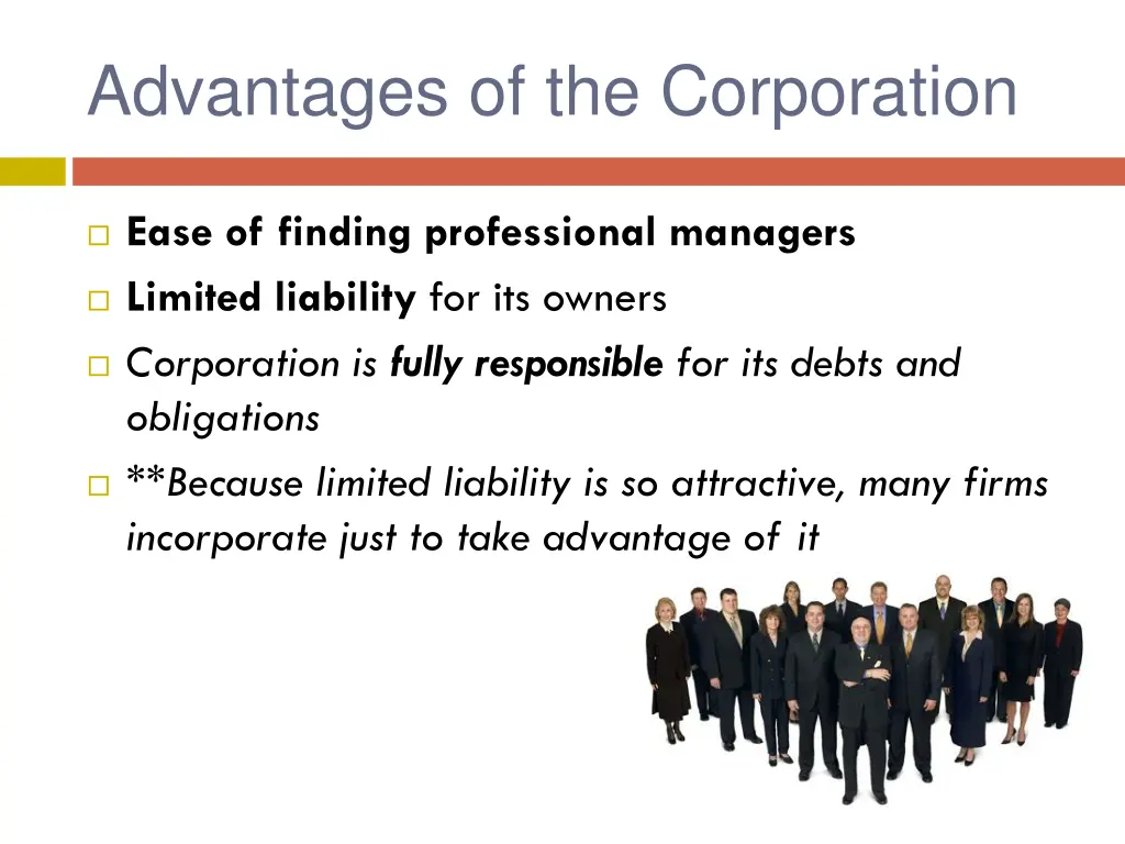 advantages of the corporation 1