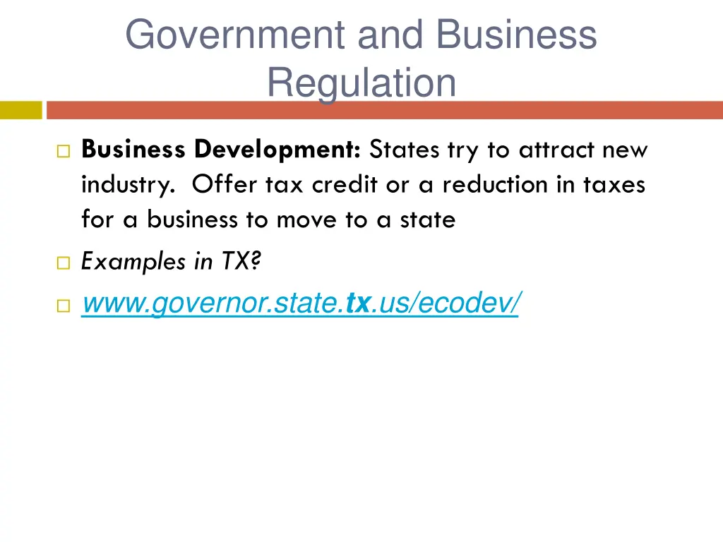 government and business regulation 1
