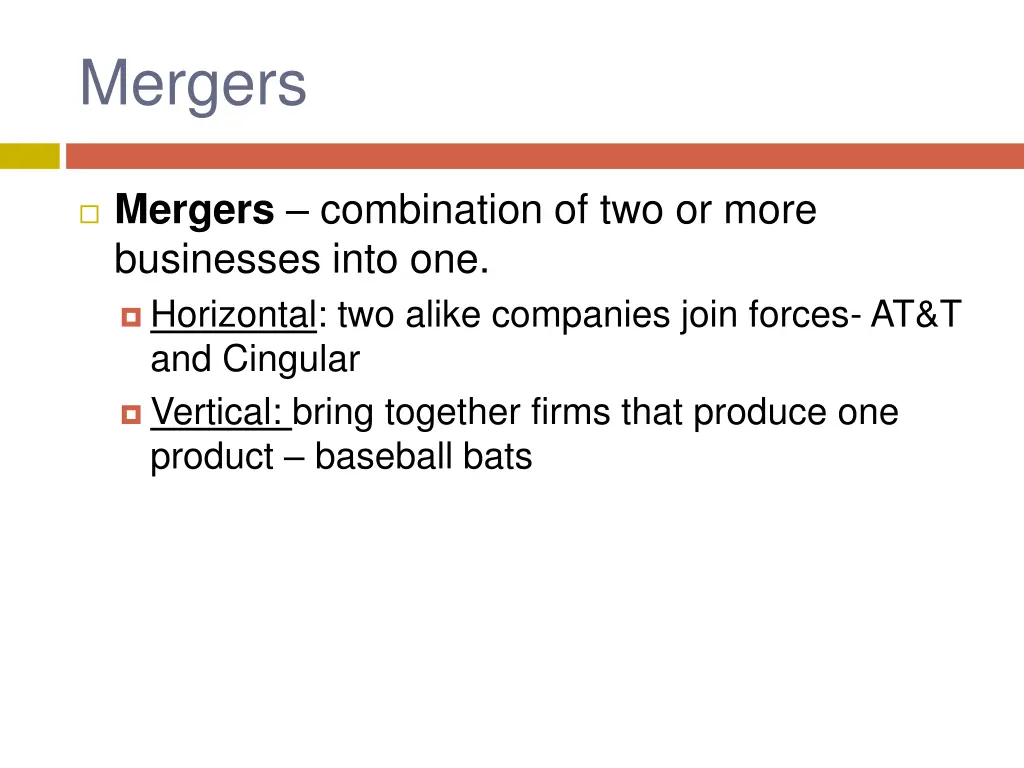 mergers