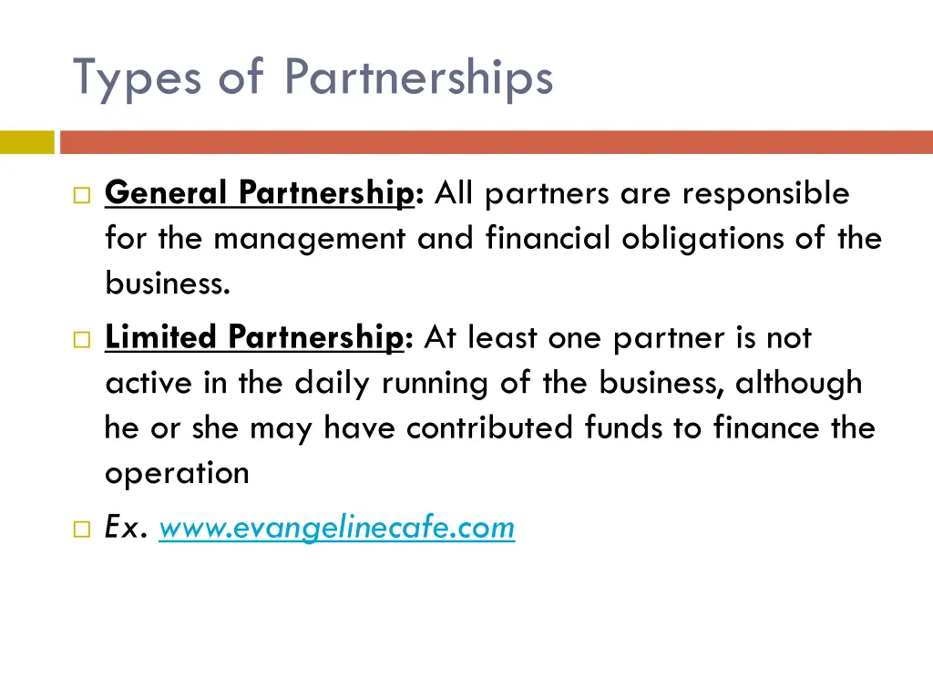 types of partnerships