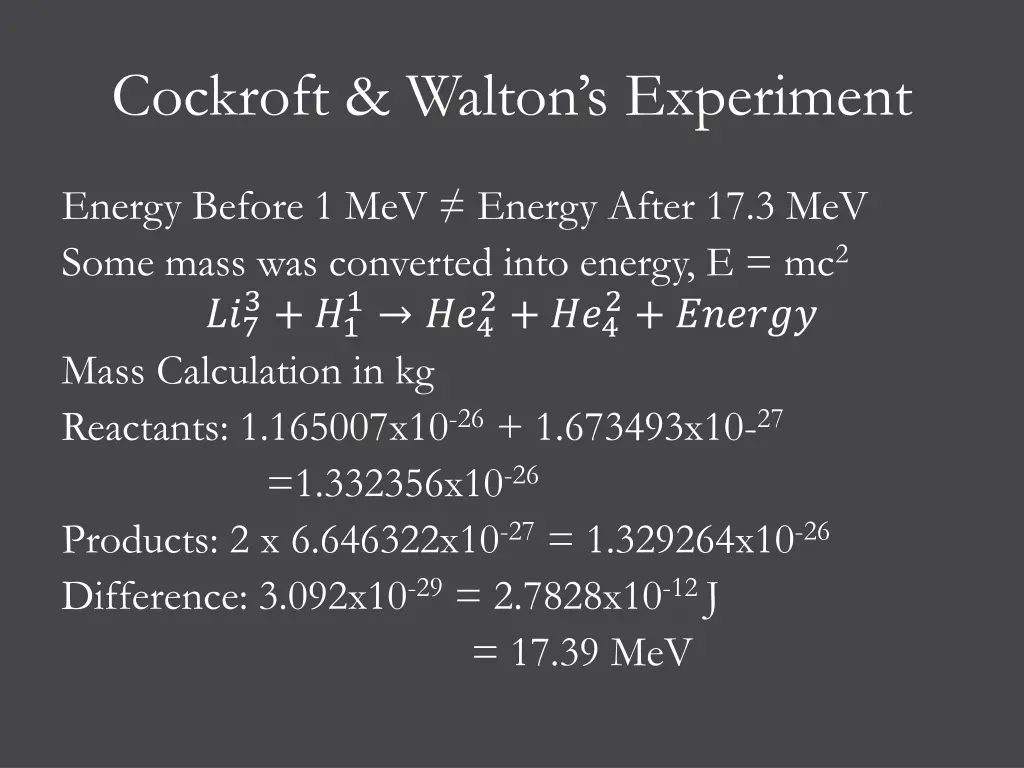 cockroft walton s experiment 1