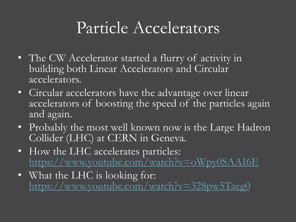 particle accelerators