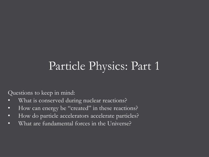 particle physics part 1