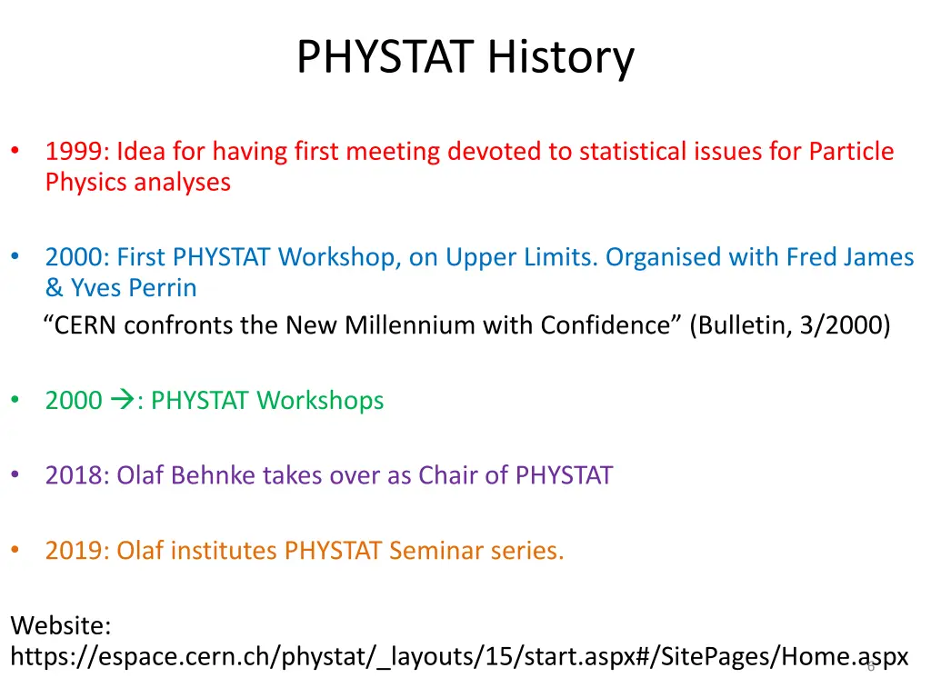 phystat history 1